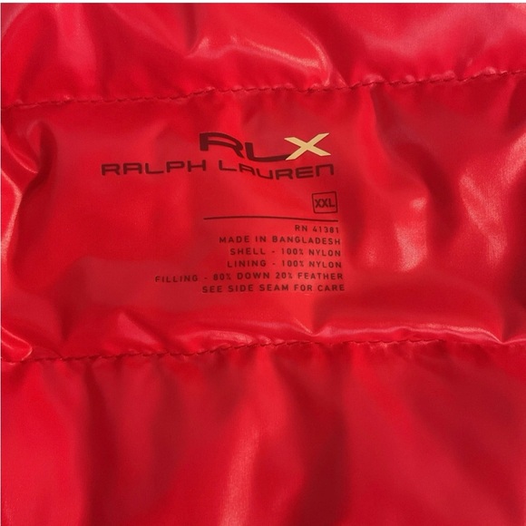 Polo Ralph Lauren RLX Down Puffer Jacket XXL Coat Lightweight Red - Picture 5 of 11